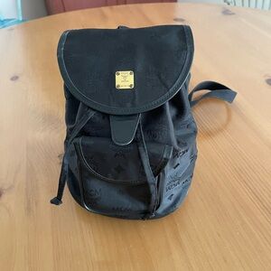 MCM Monogrammed Black Backpack